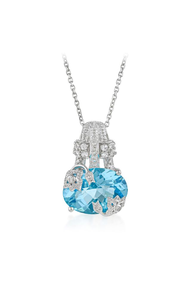 14k Gold Topaz Pendant Necklace