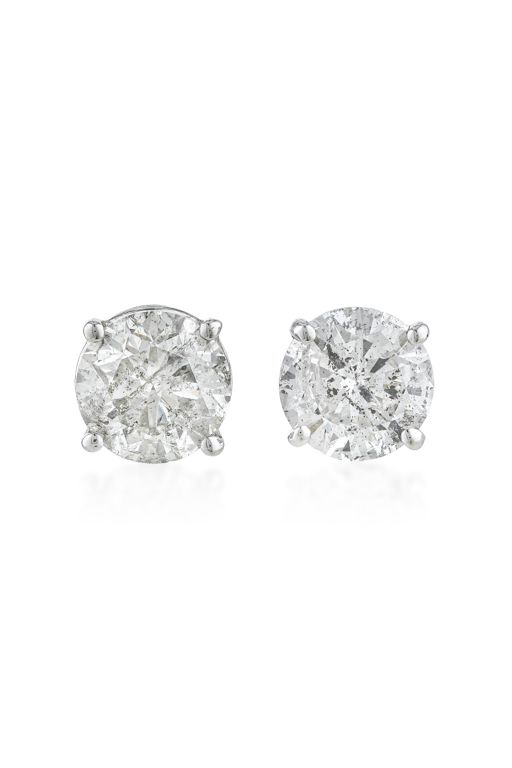 Pair of 14k Gold Diamond Earrings