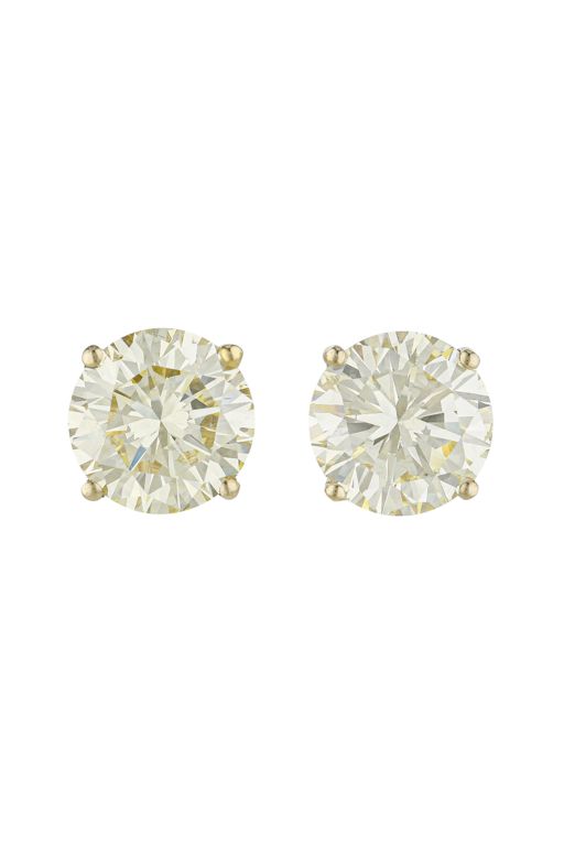 Pair of 14k Gold Diamond Earrings