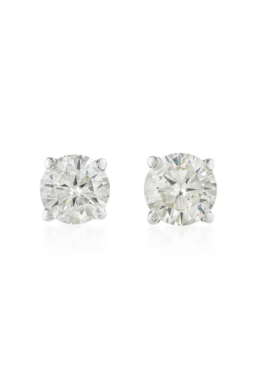 Pair of 14k Gold Diamond Earrings