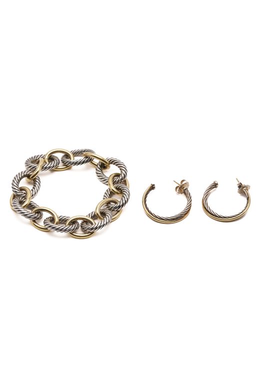 Sterling Silver and 18k Yellow Gold Jewelry Set