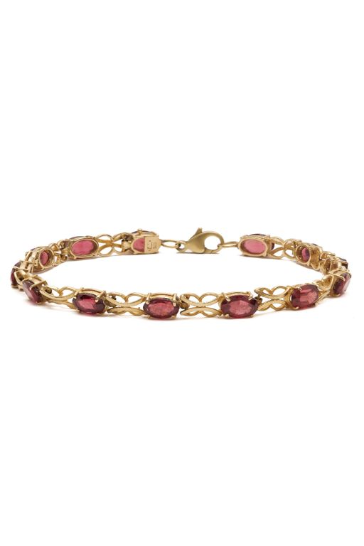 14k Yellow Gold Rhodolite Garnet Tennis Bracelet