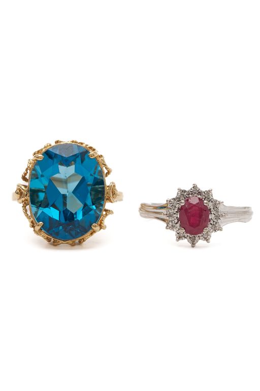 Two Gold Gemstone Rings