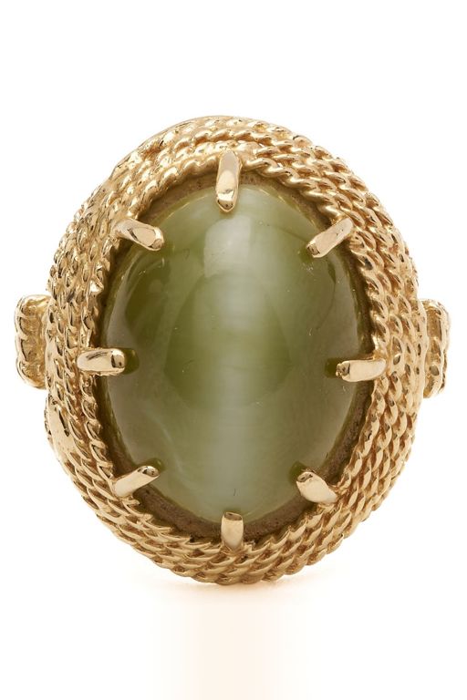 14k Yellow Gold Cat's-Eye Tourmaline Ring
