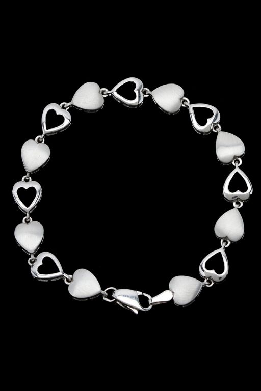14k White Gold Link Bracelet