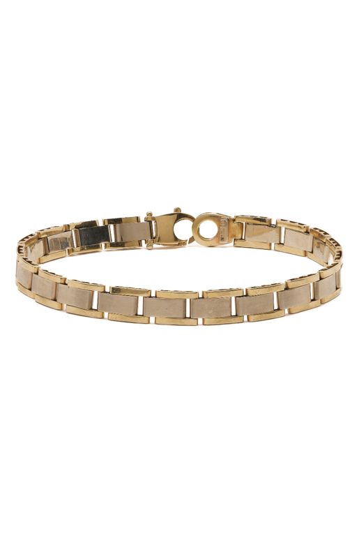 14k Two-Tone Gold Tank Bracelet