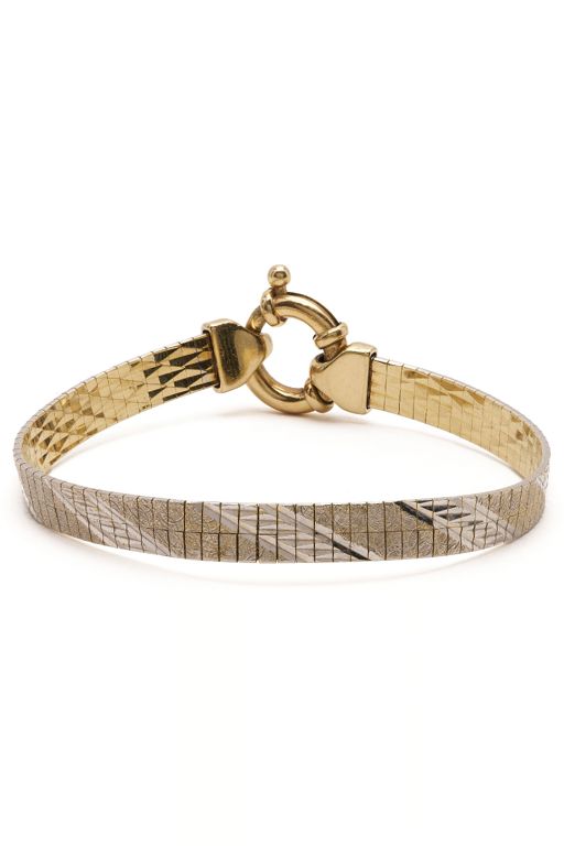 14k Yellow and White Gold Reversible Bracelet