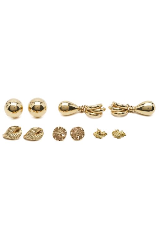 Five Pairs of 14k Yellow Gold Earrings