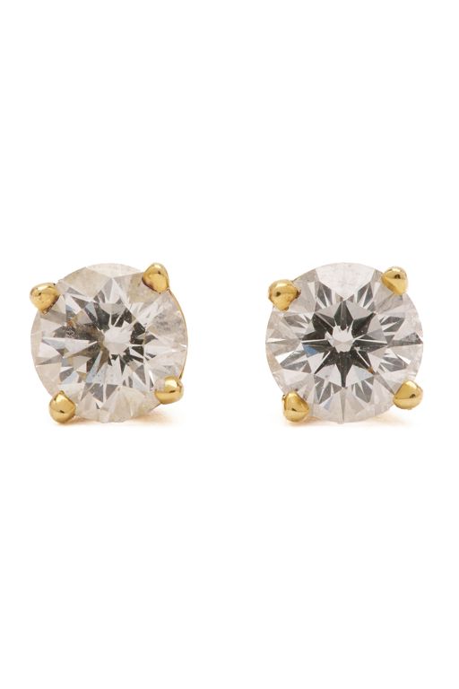 18k Yellow Gold Diamond Stud Earrings