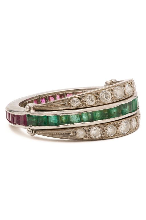 14k Yellow Gold Multi-Gem Flip Ring