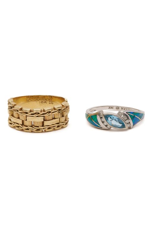 Two Gold Gemstone Rings