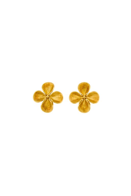 Pair of 18k Gold Flower Earrings