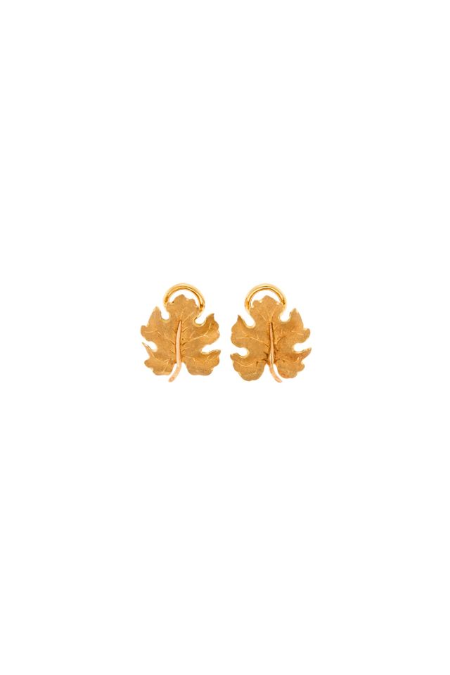 Pair of 18k Gold Leaf Earrings