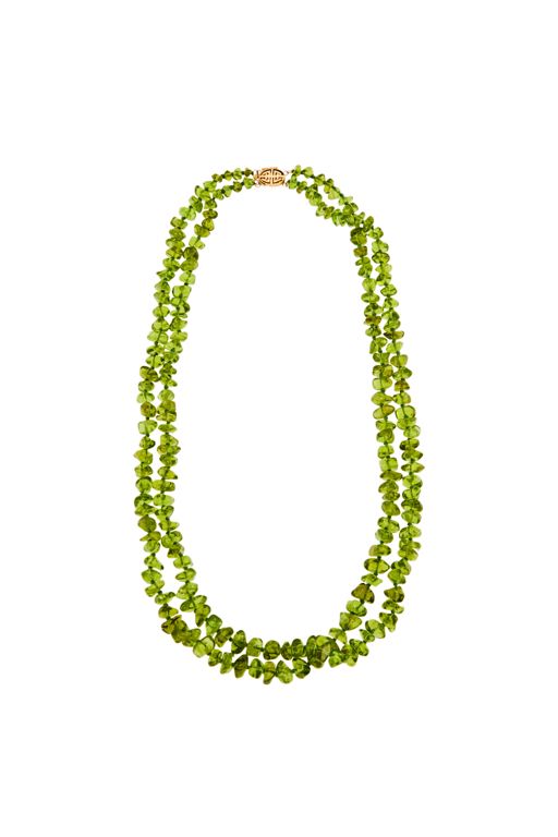 14k Gold Peridot Necklace