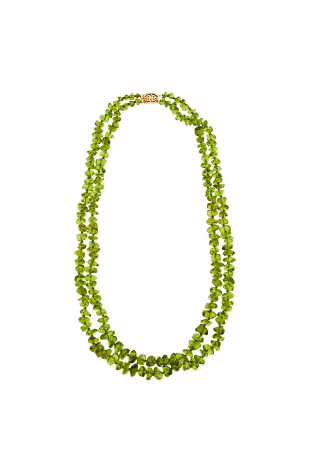 14k Gold Peridot Necklace