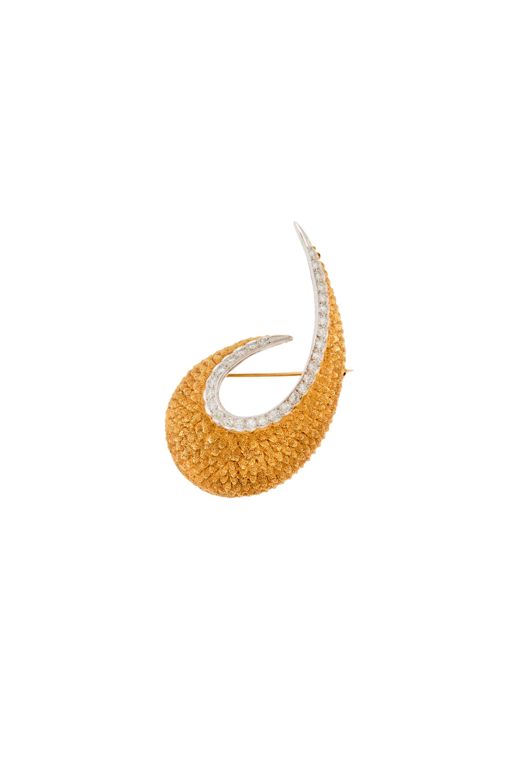 18k Gold Diamond Brooch