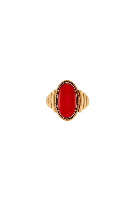 14k Gold Coral Ring