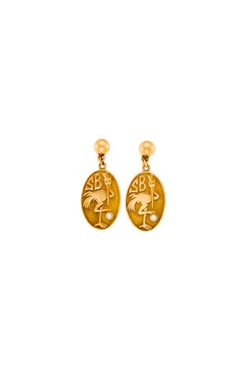 Pair of 14k Gold Diamond Earrings
