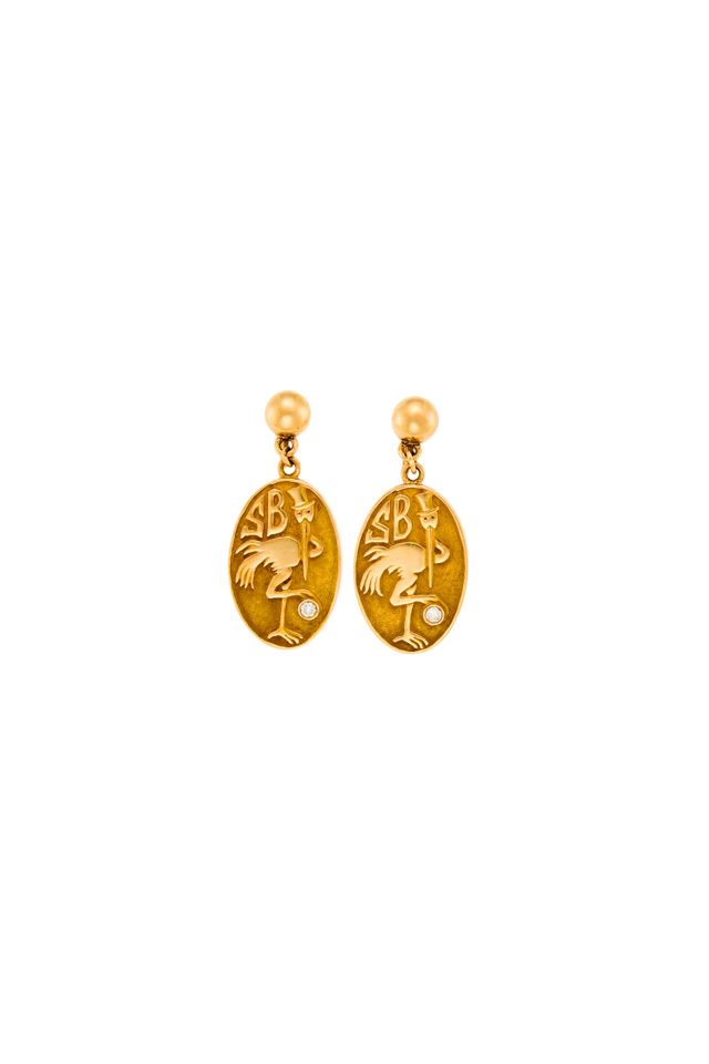 Pair of 14k Gold Diamond Earrings
