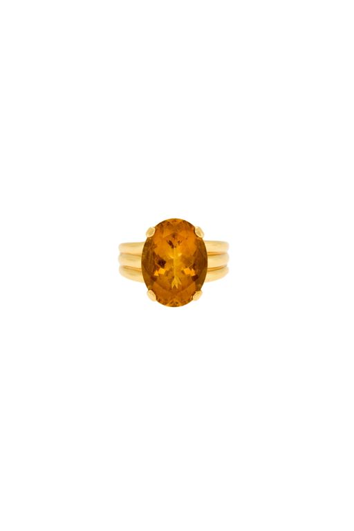 18k Gold Citrine Ring