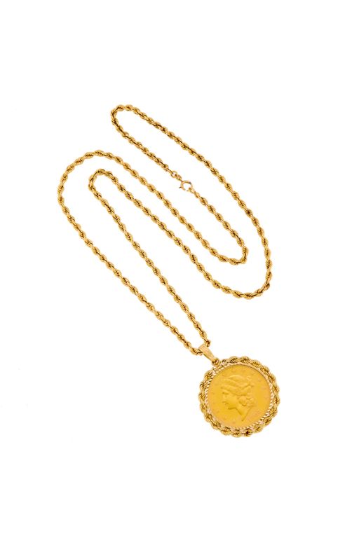 Gold Coin Pendant Necklace
