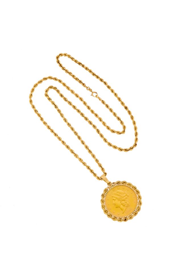 Gold Coin Pendant Necklace