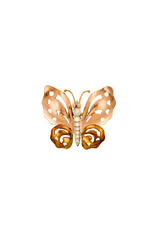 14k Gold Butterfly Brooch