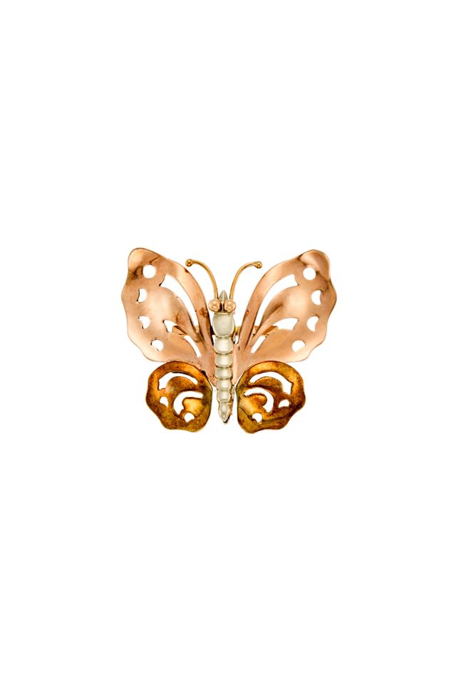14k Gold Butterfly Brooch