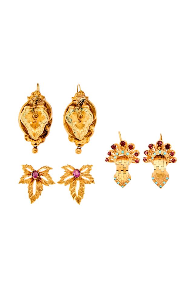 Gold Gemstone Earrings