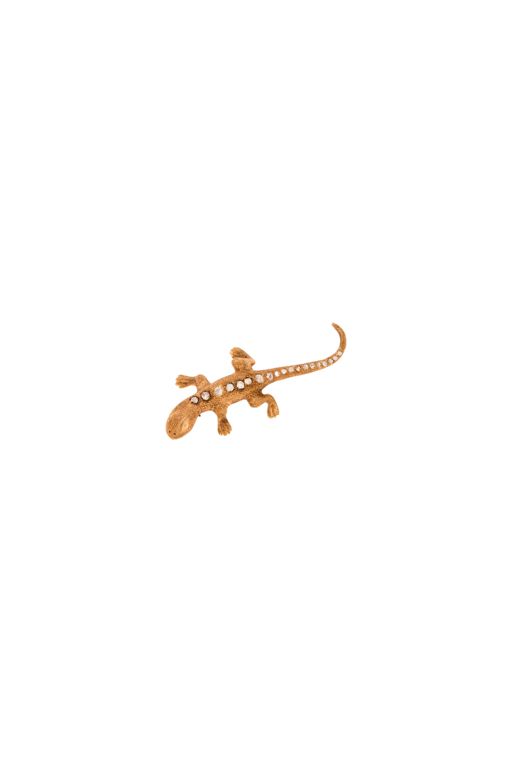 14k Gold Diamond Lizard Brooch