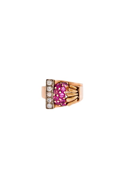 14k Gold Ruby and Diamond Ring