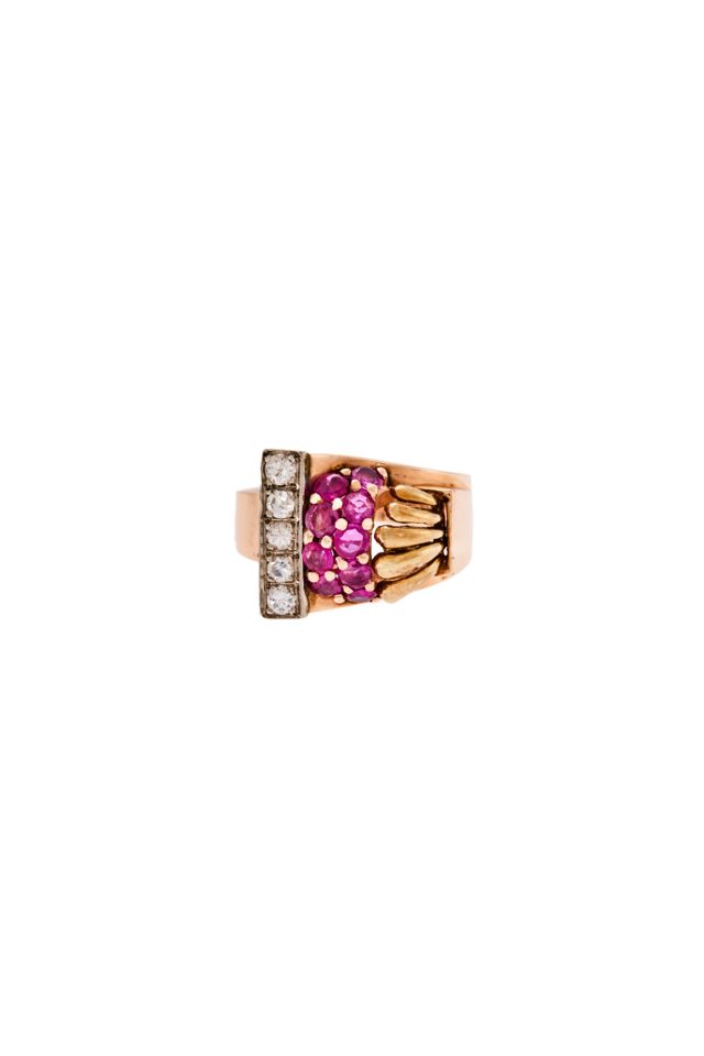 14k Gold Ruby and Diamond Ring