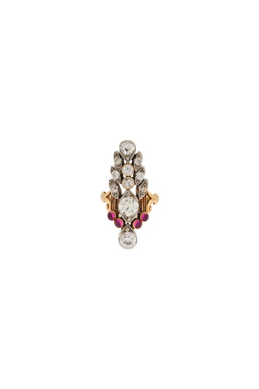 14k Gold, Platinum Ruby and Diamond Ring