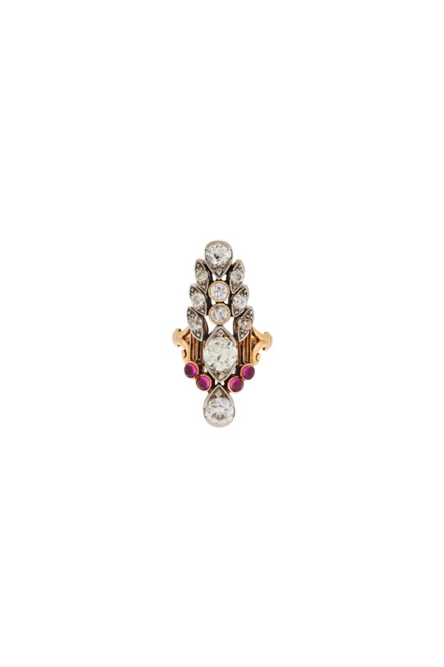 14k Gold, Platinum Ruby and Diamond Ring