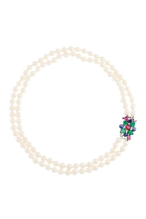 Platinum Multi-Gem Necklace