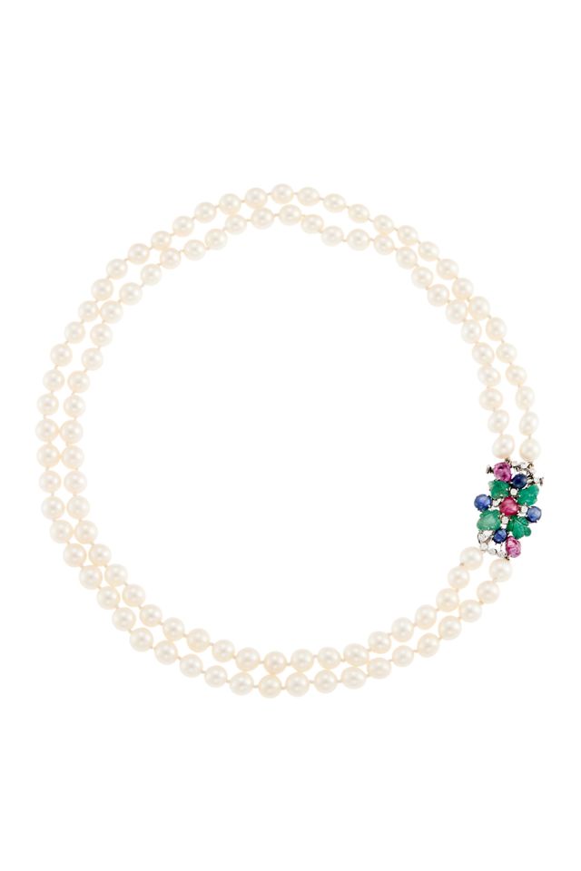 Platinum Multi-Gem Necklace