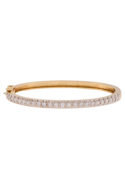14k Gold Diamond Bangle Bracelet