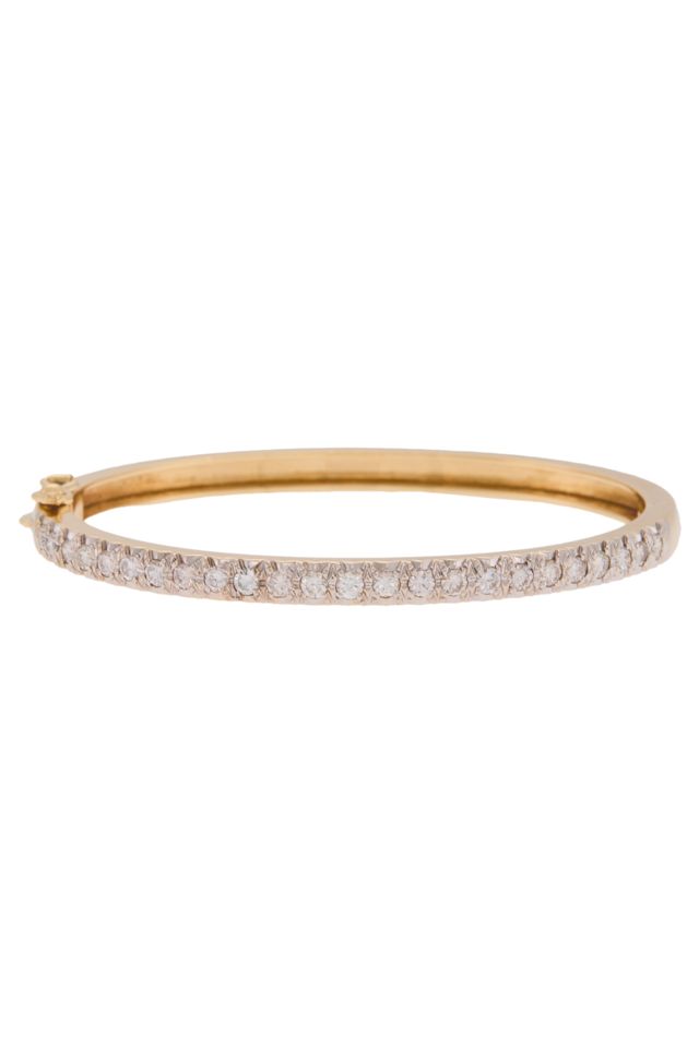 14k Gold Diamond Bangle Bracelet