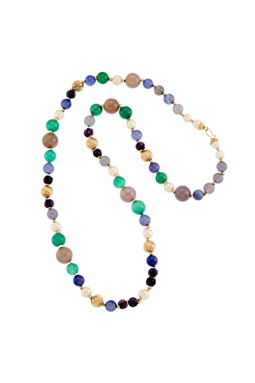 14k Gold Multi-Gem Necklace