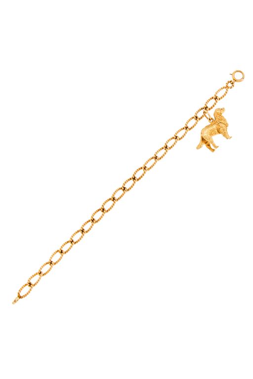 14k Gold Enamel Charm Bracelet