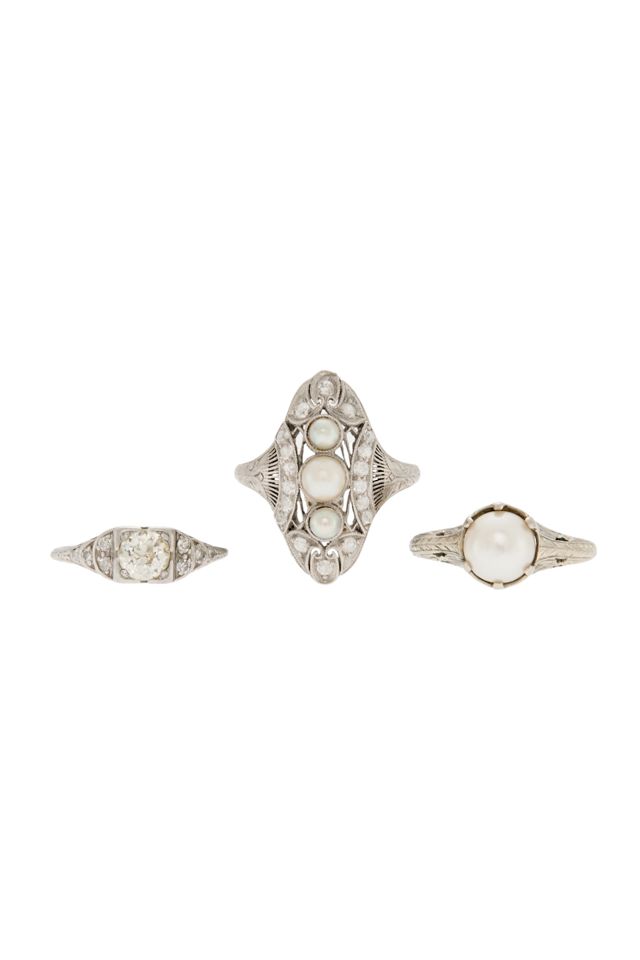 Three Platinum and 18k Gold Multi-Gem Rings