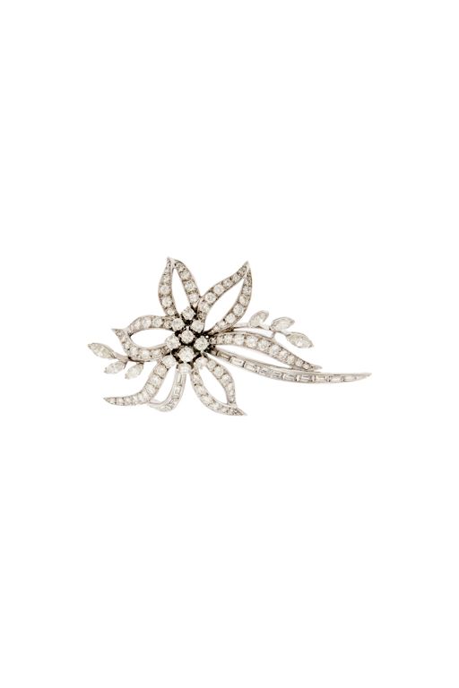Platinum Diamond Brooch