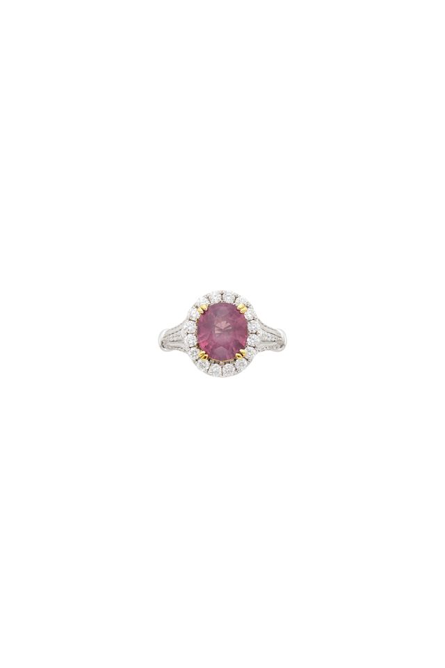 18k Gold Spinel and Diamond Ring