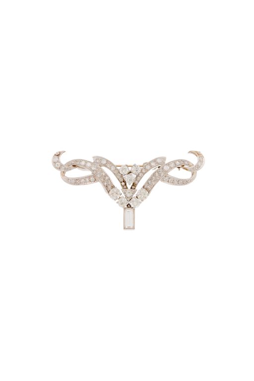 Platinum Diamond Brooch