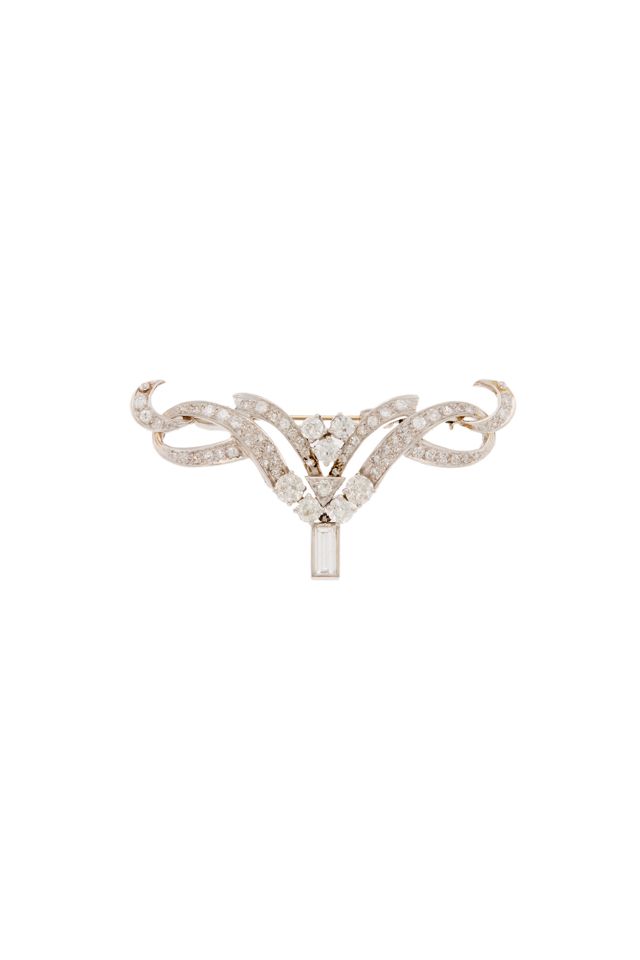 Platinum Diamond Brooch