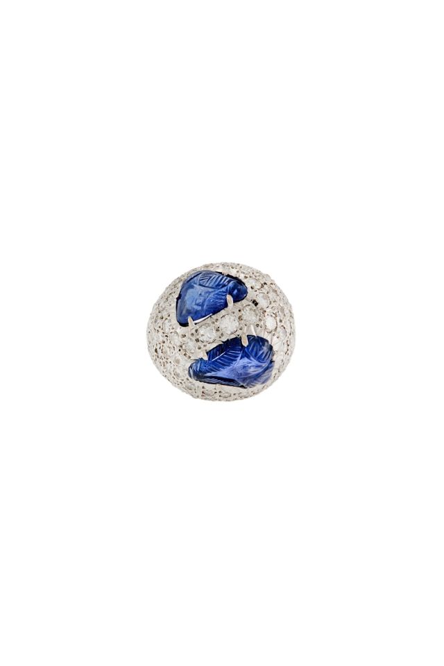 14k Gold Sapphire and Diamond Ring