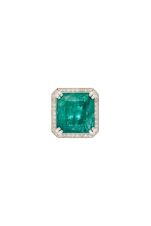 14k Gold Emerald and Diamond Ring