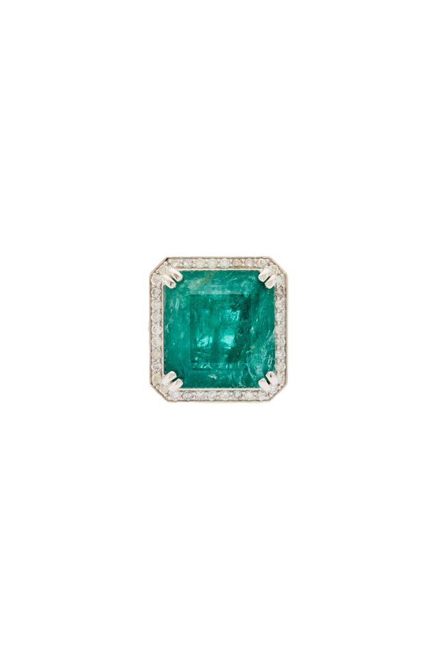 14k Gold Emerald and Diamond Ring
