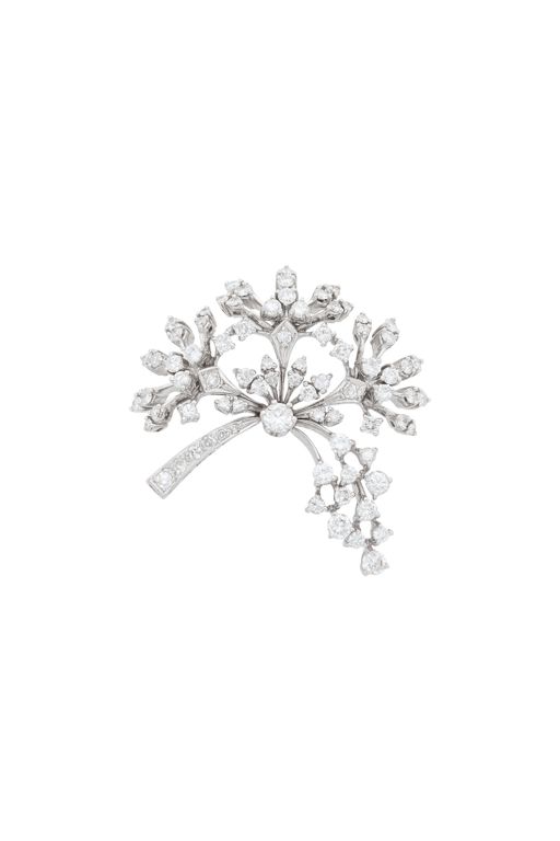 14k Gold Diamond Brooch