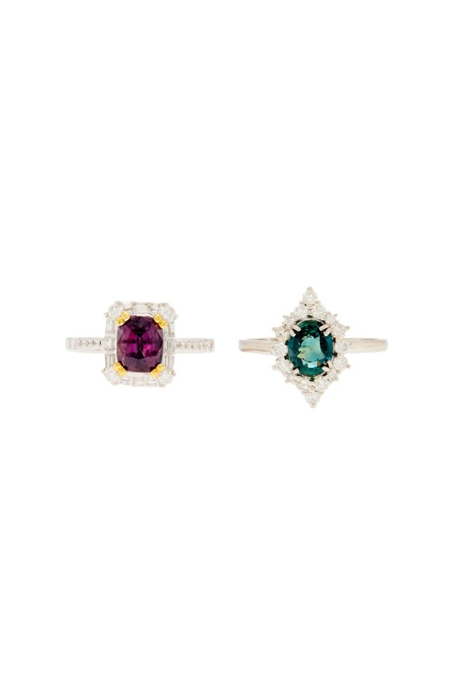 Two 14k Gold, Platinum Sapphire and Diamond Rings